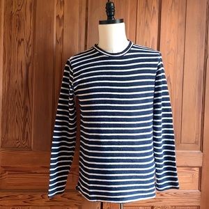 Minimum striped crewneck sweater, navy blue and white, 100% cotton